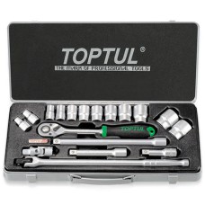 Набор головок с трещоткой TOPTUL GCAD1802, 1/2" 18ед. (6-гр.)