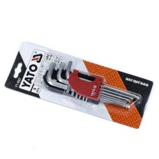 Набор ключей шестигранных Г-образных с шаром YATO YT-0507, М2-10 мм 9 шт