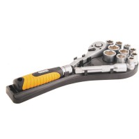Набір насадок торцевих MasterTool 78-1213, PROFI CrV 1/2" 10 - 24 мм, подовжується тріскачка 72Т, 12 шт