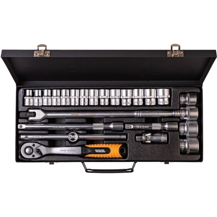 Набір насадок торцевих MasterTool 78-4124 PROFI, CrV 1/2