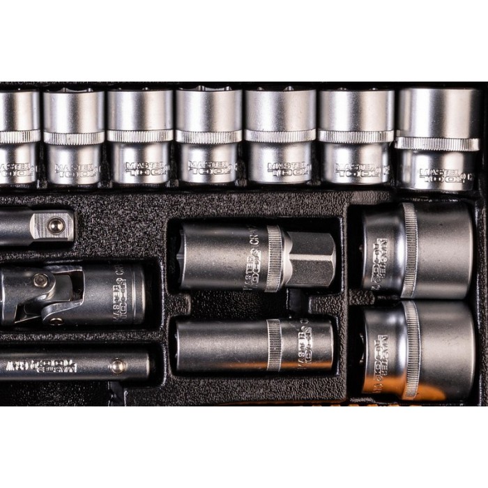 Набор насадок торцевых MasterTool 78-4126 PROFI, CrV 1/2”  8-32 мм, трещотка 72Т, 26 шт, мет. кейc