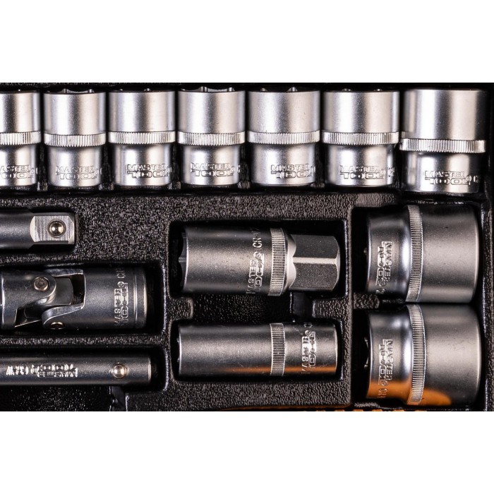 Набор насадок торцевых MasterTool 78-4126 PROFI, CrV 1/2”  8-32 мм, трещотка 72Т, 26 шт, мет. кейc