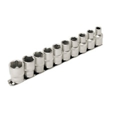Набор насадок торцевых шестигранных MasterTool 78-1210, CrV 1/2", 10 шт (8/10/12/13/14/15/16/17/18/19)