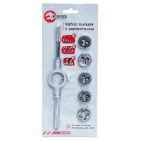 Набір плашок з тримачем 6 од. (M4, M5, M6, M8, M10) INTERTOOL SD-8019