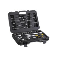 Набор торцевых головок и ключей STANLEY STMT82832-1, 1/4" и 1/2" с инструментами в футляре 41 шт