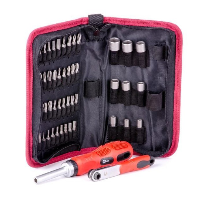 Отвертка реверсивная с комплектом насадок и трещеткой INTERTOOL VT-1048