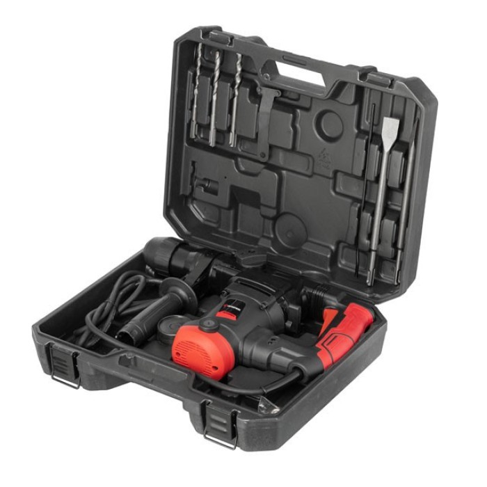 Перфоратор INTERTOOL WT-0161, 1250Вт, 3 режими, 0-800 об/хв, 0-3900 уд/хв, 4 Дж, регулювання обертів