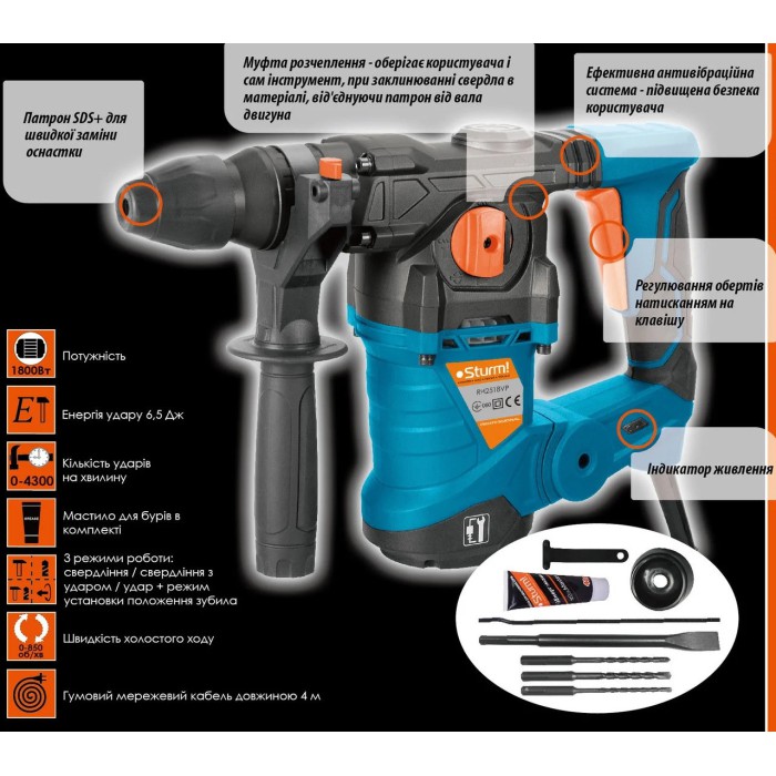 Перфоратор Sturm RH2518VP