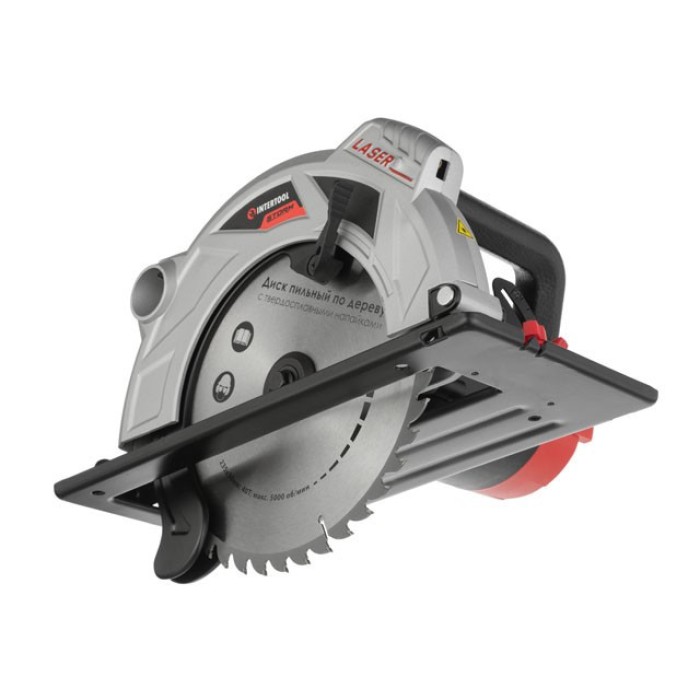 Пила дисковая INTERTOOL WT-0623, 2000 Вт, 5000 об/мин, глубина распила 85-56 мм, диск 235*30 мм, лазер
