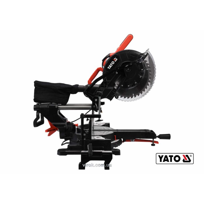 Пила торцовочная с лазером и протяжкой YATO YT-82175 1.8 кВт диск 305 x 30 мм