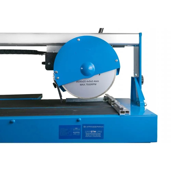 Плиткоріз стаціонарний KRAISSMAANN 1200 STM 1250, 1200 Вт, 2950 об/хв, диск 230 мм, глибина різання 52 мм