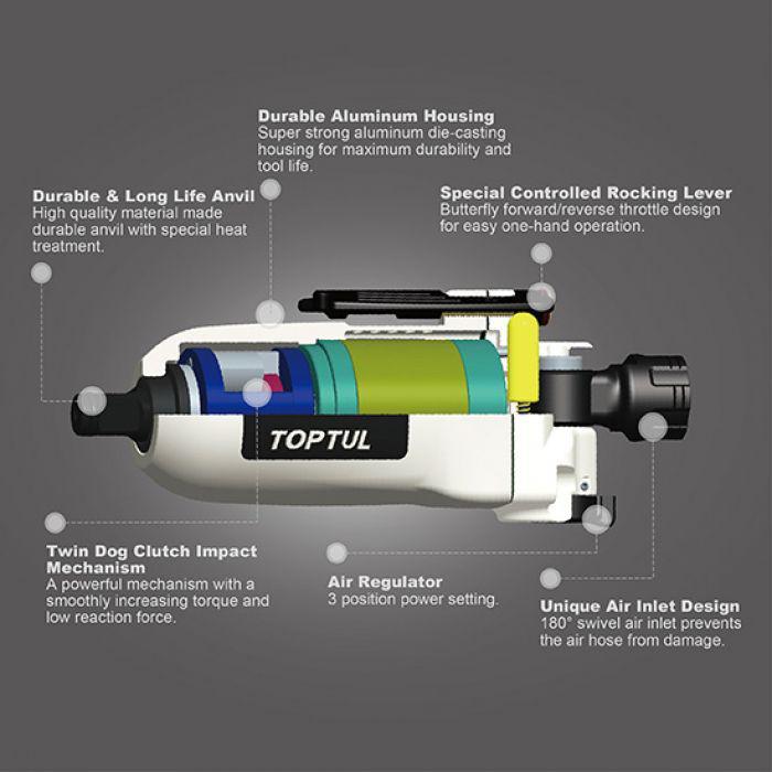 Пневмогайковерт профессиональный TOPTUL KAAU0808 (1/4