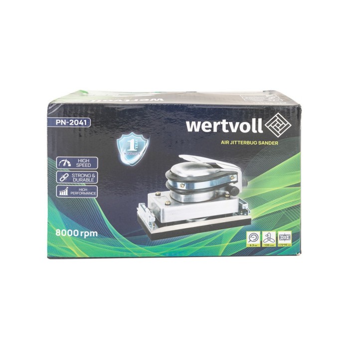 Шлифмашина пневматическая вибрационная WERTVOLL PN-2041, 175х95 мм 8000 об/мин 115 л/мин регулятор скорости