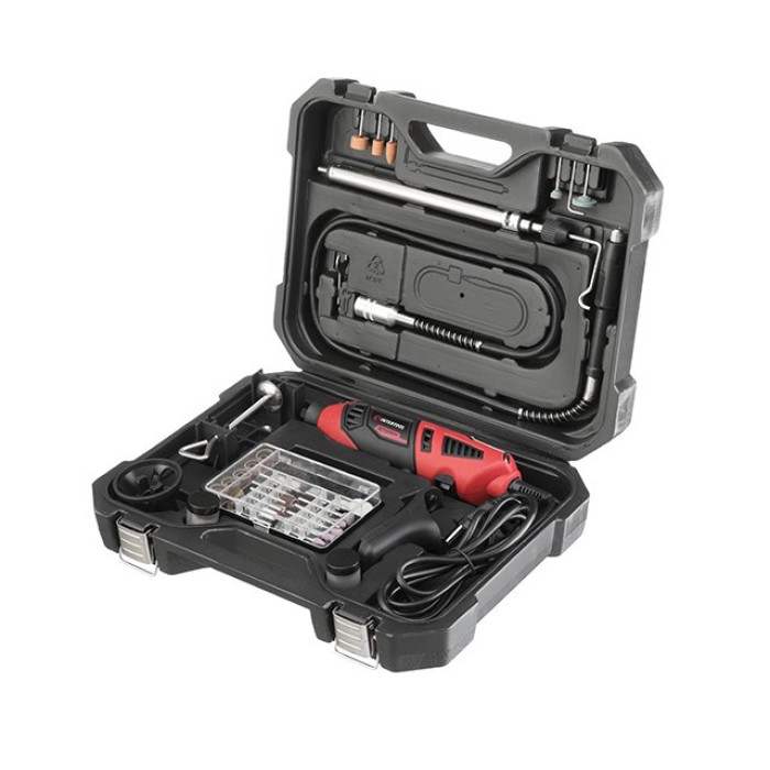 Пряма шліфмашина (гравер) INTERTOOL WT-0516, 170Вт, 8000-35000об/хв, 120ед, кейс, стійка, гнучкий вал Пряма шліфмашина (гравер) INTERTOOL WT-0516, 170Вт, 8000-35000об/хв, 120ед, кейс, стійка, гнучкий вал