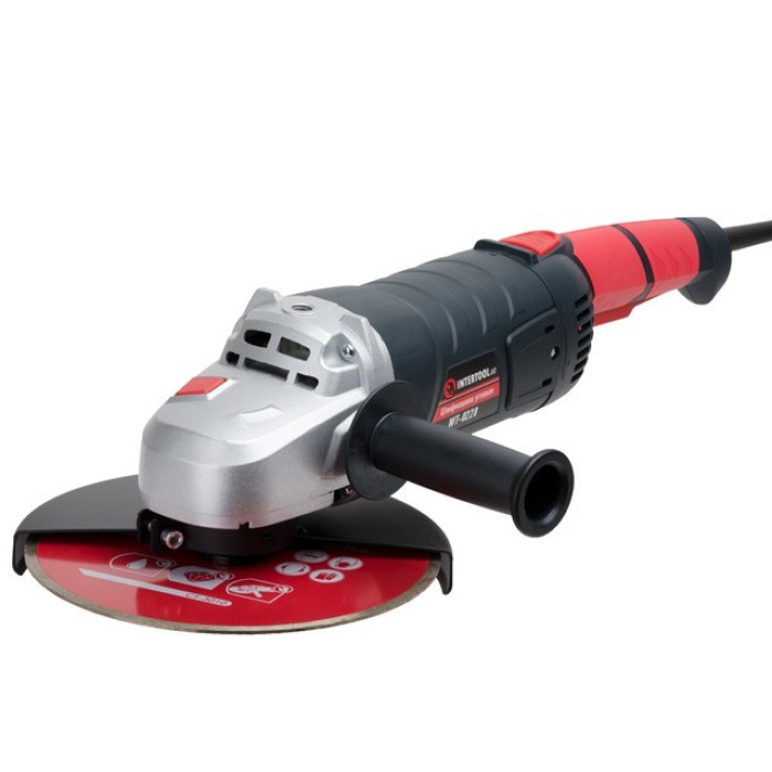 Шліфмашина кутова (болгарка) INTERTOOL WT-0228, 2400Вт, діаметр кола 230мм, 6300 об/хв, плавний пуск