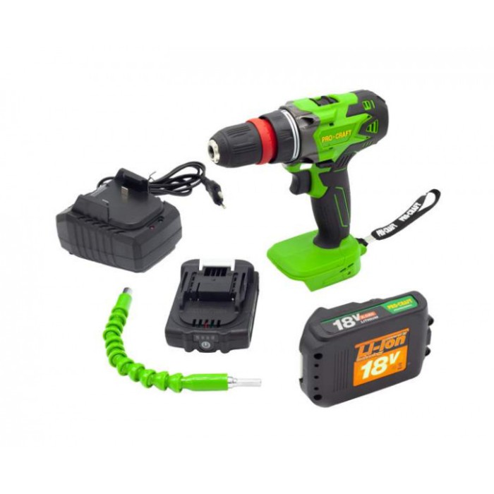 Шуруповерт Procraft Industrial РА-18 с DFR патроном Extra (метал. корпус редуктора, гнучкий вал)