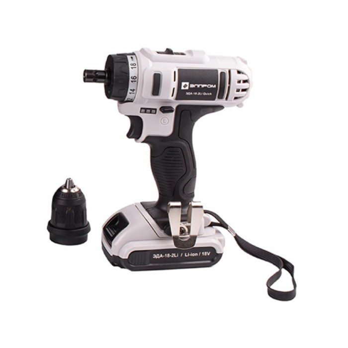 Шуруповерт акумуляторний Елпром ЕДА-18-2 Li Quick Знімний патрон