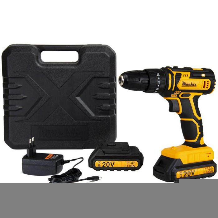 Шуруповерт акумуляторний ударний Mächtz MCD-20H-Li, 2 АКБ, кейс, дві швидкості, 35 Нм, LED, індикатори заряду