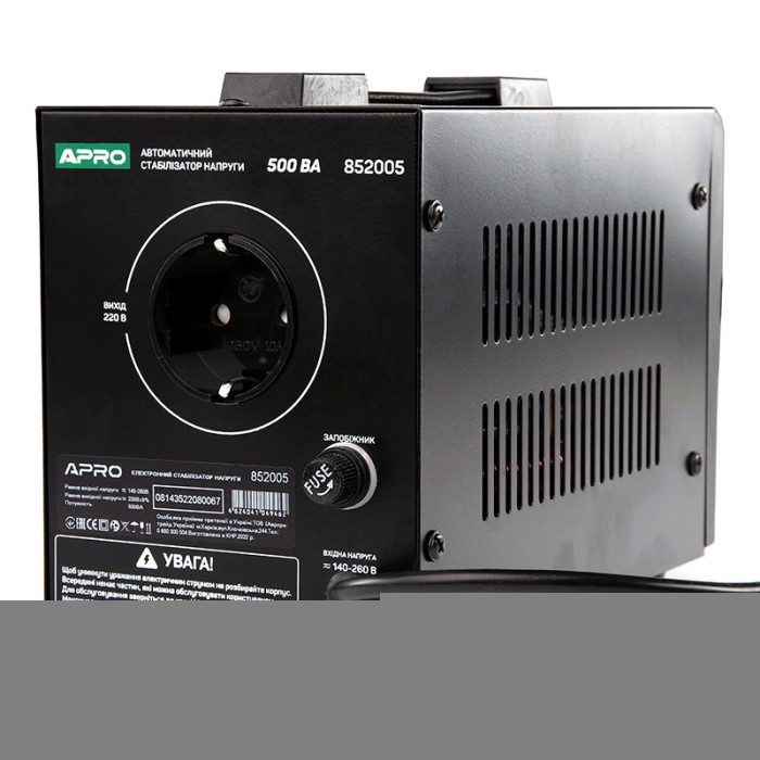 Стабілізатор напруги релейний AVR-500, 400 Вт APRO