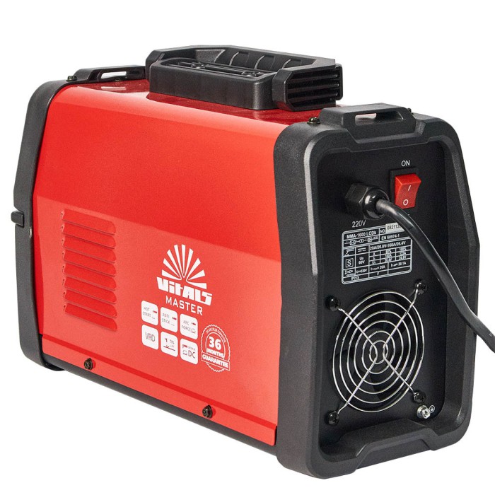 Зварювальний апарат (інвертор) Vitals Master MMA-1600 LCDk, 5 кВт, діапазон струму 20-160 А, електроди 1.6-5.0