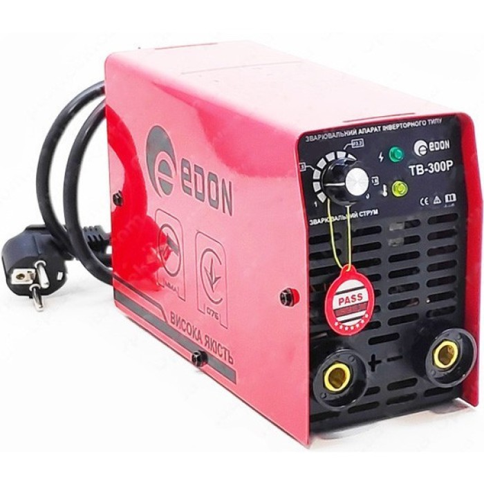 Зварювальний інвертор Edon TB-300P, 220 В, діапазон струму 20-300 А, потужність 3.5 кВА, електроди 1.6-4 мм