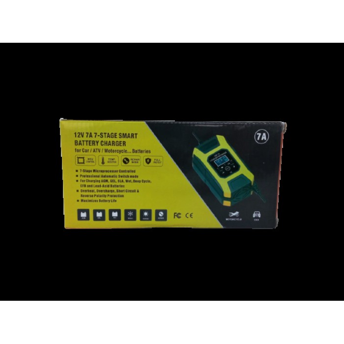 Умное импульсное зарядное для авто, мото, лодочных аккумуляторов FOXSUR FBC1207D 12V 7A