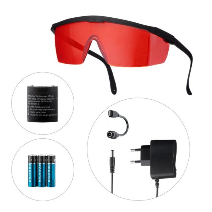 Рівень лазерний 2 лазерні головки, червоний лазер INTERTOOL МТ-3003