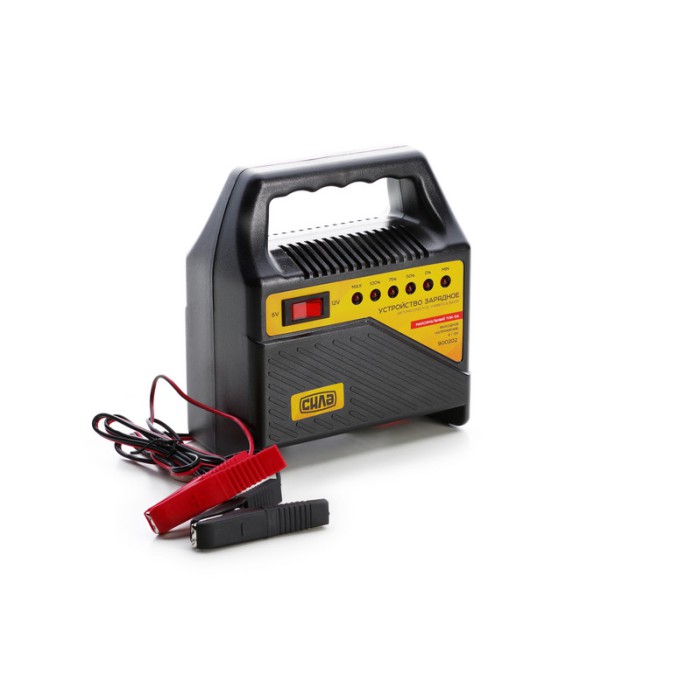 Зарядний пристрій для авто 6 А, 6-12 В, до 80 Ah (світлодіодний індикатор) СИЛА 900202