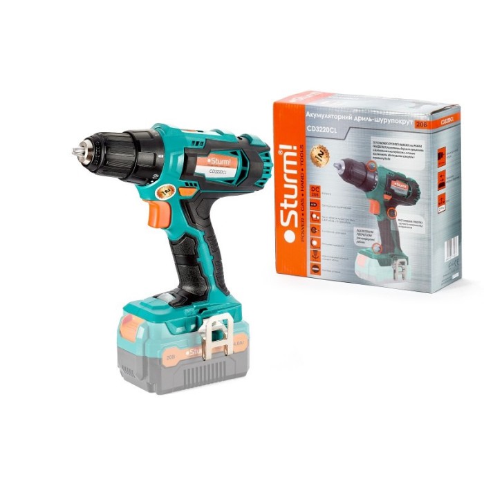Акумуляторна дриль-шуруповерт Sturm CD3220CL 20В, без батареї і зарядного уст-ва