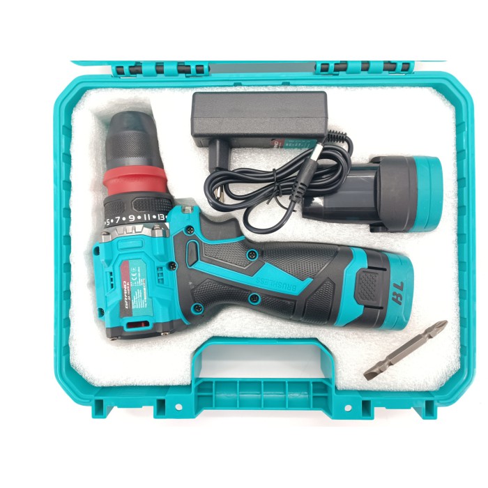 Акумуляторний безщітковий шуруповерт Grand ДА-16DFR BL (2 АКБ 16В, 2 А*год, DFR-патрон, кейс)