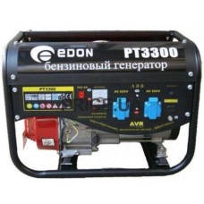 Бензиновый генератор Edon PT-3300, 3.3 кВт, усиленная рама, вольтметр, датчик масла, ручной запуск
