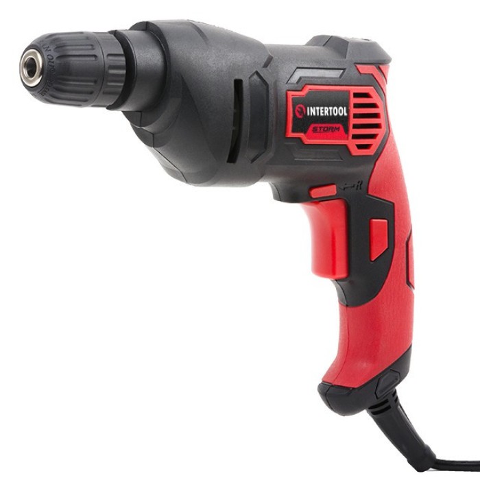 Дрель INTERTOOL WT-0115, 500 Вт, 0-2400 об/мин, 1.0-10 мм, быстрозажимной патрон, реверс