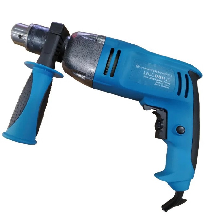 Дриль електрична ударний KRAISSMANN 1200 DBH 16, 1200 Вт, 2800 об/хв, додатковий патрон 13 мм