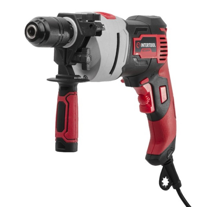 Дрель ударная INTERTOOL WT-0119, 900Вт, 0-2800об/мин,1.5-13мм, метал. корпус редуктора, быстрозажимной патрон
