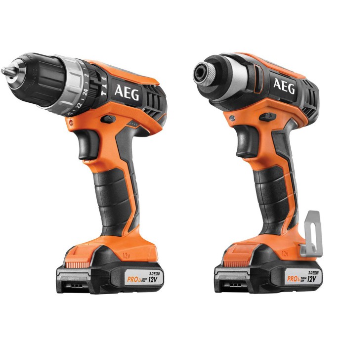 Гайковерт ударный AEG BSS12G3 + Шуруповерт-дрель ударный BSB12G3 AEG Li-Ion 12 В, 2 Ач, 2 акк. и зарядное