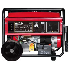 Генератор тока бензиновый YATO YT-85441: P=5 кВт, U=230V AC и 12V DC, расход-2.65 л/ч, бак-25 л