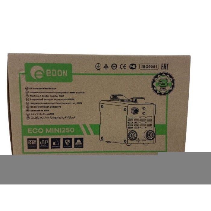 Інверторний зварювальний апарат Edon ECO MINI 250, 3 кВт, 250 А, електрод 4 мм