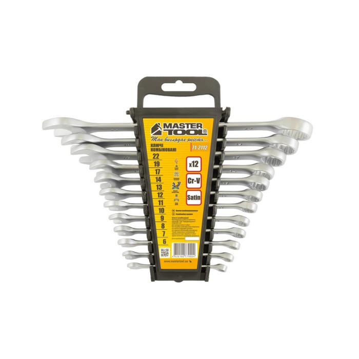 Ключі рожково-накидні MasterTool 71-2112, набір 12 шт (6-14,17,19,22) Ключі рожково-накидні MasterTool 71-2112, набір 12 шт (6-14,17,19,22)
