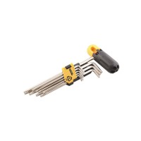 Ключі шестигранні з держателем MasterTool 75-0958, набір 9 шт CrV удл. (1,5-10мм L74-172мм)