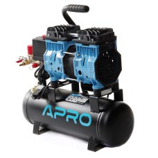 Компресор двоциліндровий безоливний 0,6 кВт 152 л/хв 8бар 9 л APRO Компресор двоциліндровий безоливний 0,6 кВт 152 л/хв 8бар 9 л APRO