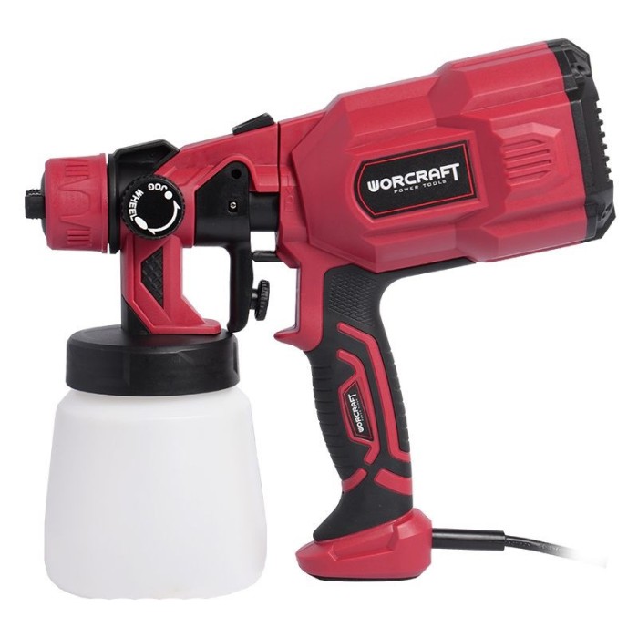 Електричний Краскопульт Worcraft SG06-800, 550 Вт, форсунка 1.8 мм, витрата фарби 0.4 л/хв, бачок