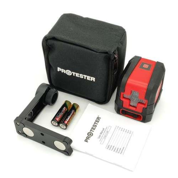 Лазерний рівень, 2 лінії, 1H/1V (червоний промінь) PROTESTER LL102R