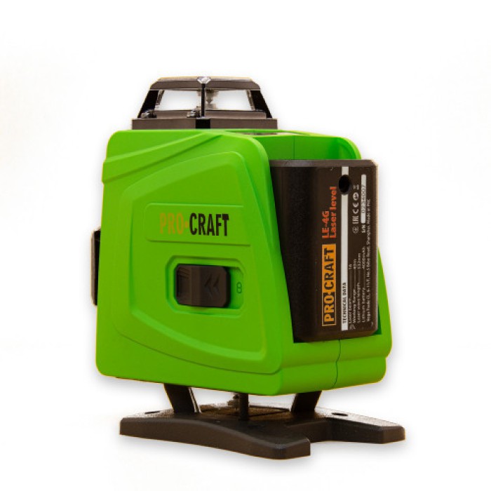 Лазерный уровень PROCRAFT LE-4G, зеленый луч, 16 линий, рабочий диапазон 40 м, магнитный держатель, кейс