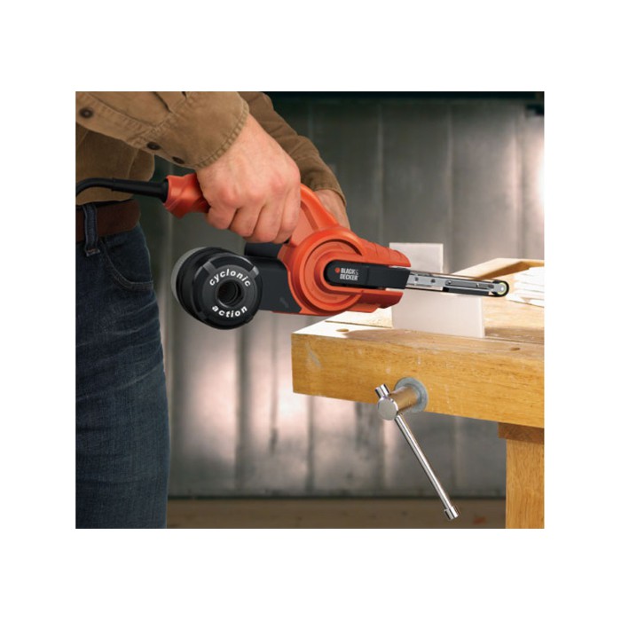 Стрічкова шліфувальна машина Black+Decker KA900E-QS, 350 Вт, стрічка 455 х 13 мм