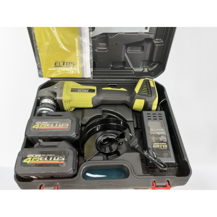 Машина углошлифовальная (болгарка) аккумуляторная Eltos МШУ-125/20 BL (бесщеточная, 20В, 4 Ач)