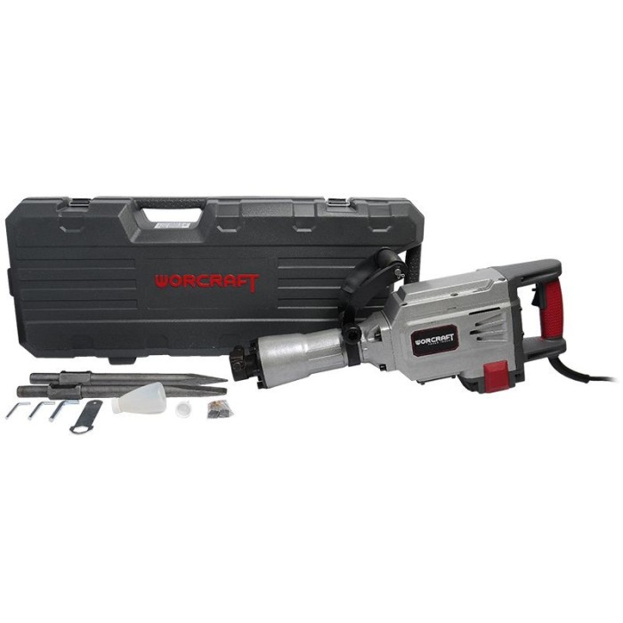Молоток отбойный (бетонолом) Worcraft RB16-45H, SDS-HEX, 1500 Вт, 1400 уд/мин, 450 Дж, кейс, 2 зубила
