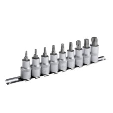 Набір TORX на планці 1/2"- Т20;25;30;40;45;50;55;60;70., 9ед. INTERTOOL HT-1849