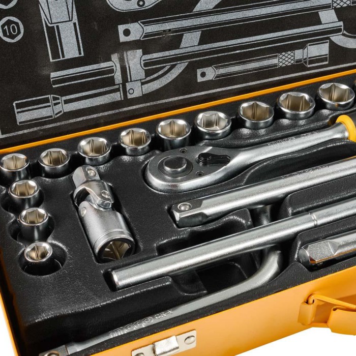 Набір головок торцевих з тріскачкою 1/2 