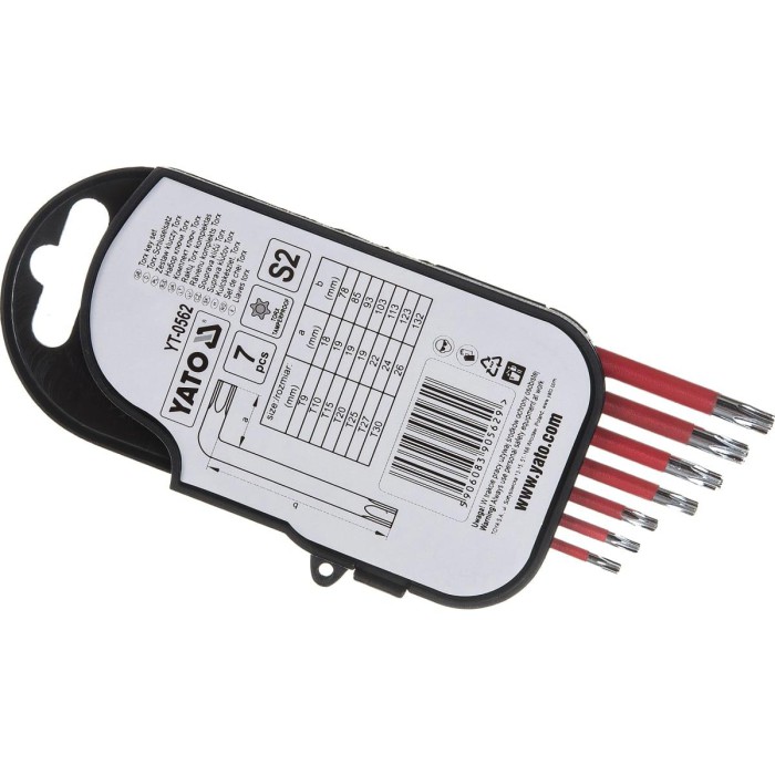 Набор ключей Torx Г-образных YATO YT-0562, Т9-Т30 7 шт