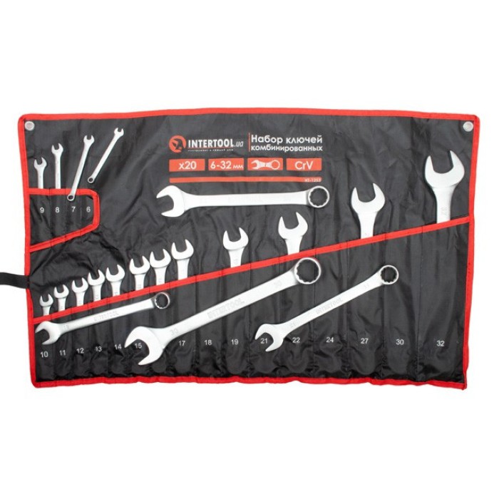 Набір ключів комбінованих 20ед., 6-32мм Cr-V INTERTOOL HT-1253